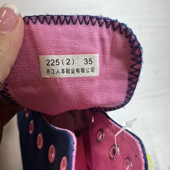 Ten Ben Girl’s High Top Sneakers Blue/Pink sz 3.5 - Picture 8 of 8